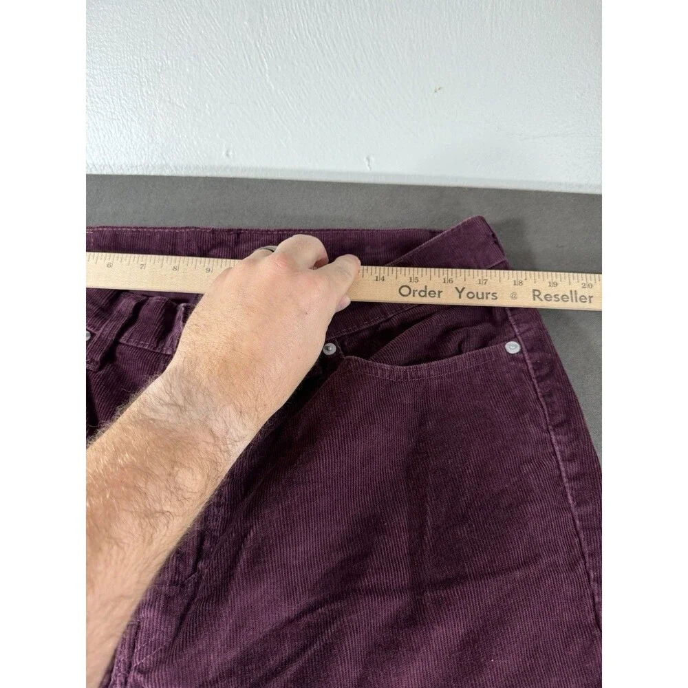 Levi's 511 Corduroy Pants Mens 36x30 Velvet Burgundy Slim Fit Stretch